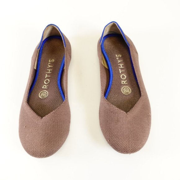 ROTHY'S Womens 100% Recycled Brown Nude Ballerinas Ballet Flat Shoes 5 Knitted - Picture 3 of 13